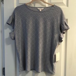 Lauren Conrad Blue Eyelet Shirt